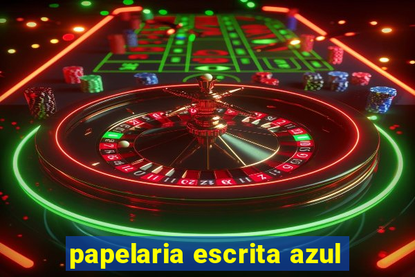 papelaria escrita azul