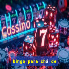 bingo para chá de bebê para imprimir grátis