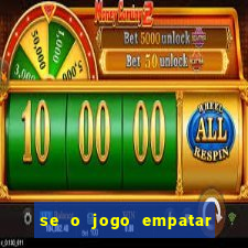 se o jogo empatar hoje quem ganha