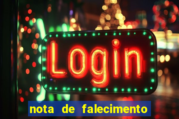 nota de falecimento em campos altos hoje