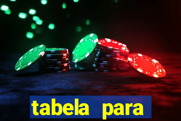 tabela para misturar cores